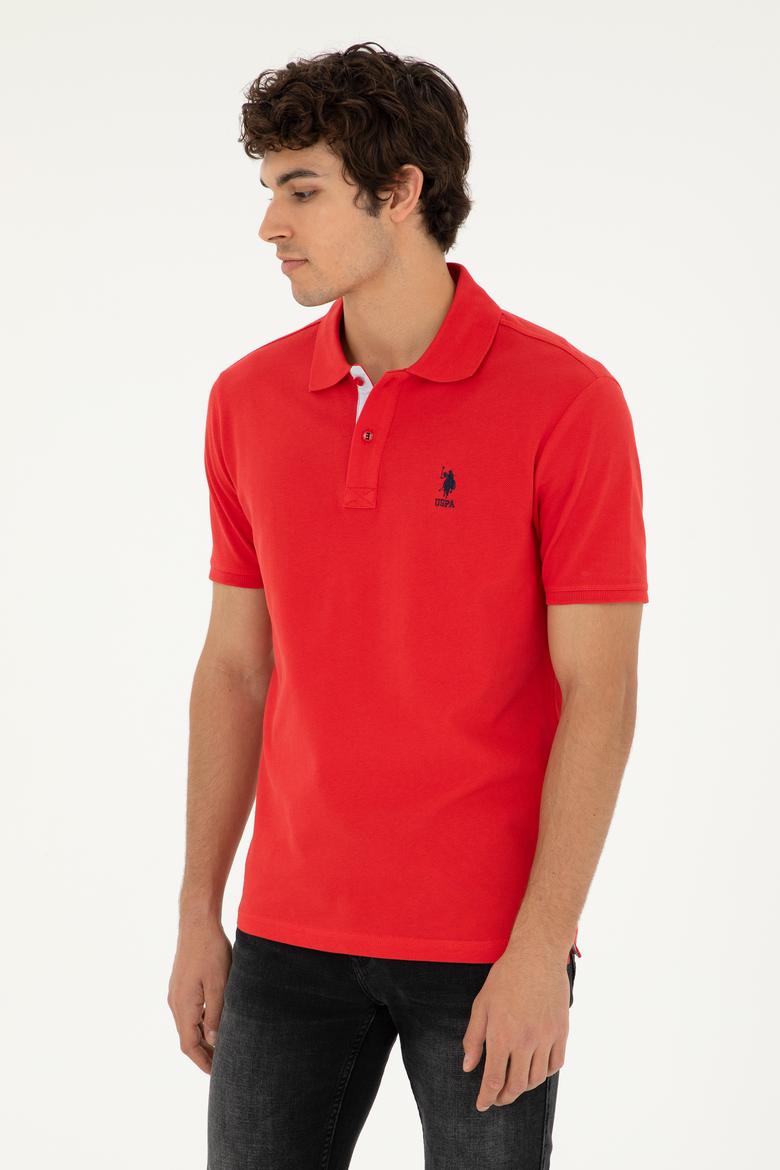 Erkek Regular Fit Polo Yaka Kırmızı Basic Tişört - 50279611293