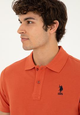 Erkek Slim Fit Polo Yaka Pudra Basic Tişört - 50279613317