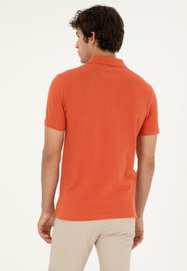 Erkek Slim Fit Polo Yaka Pudra Basic Tişört - 50279613317