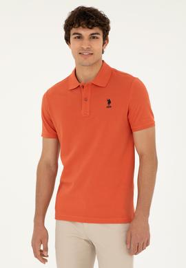 Erkek Slim Fit Polo Yaka Pudra Basic Tişört - 50279613317