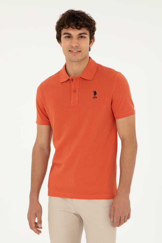 Erkek Slim Fit Polo Yaka Pudra Basic Tişört