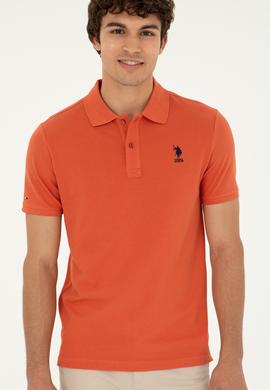 Erkek Slim Fit Polo Yaka Pudra Basic Tişört - 50279613317