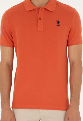 Erkek Slim Fit Polo Yaka Pudra Basic Tişört - 50279613317