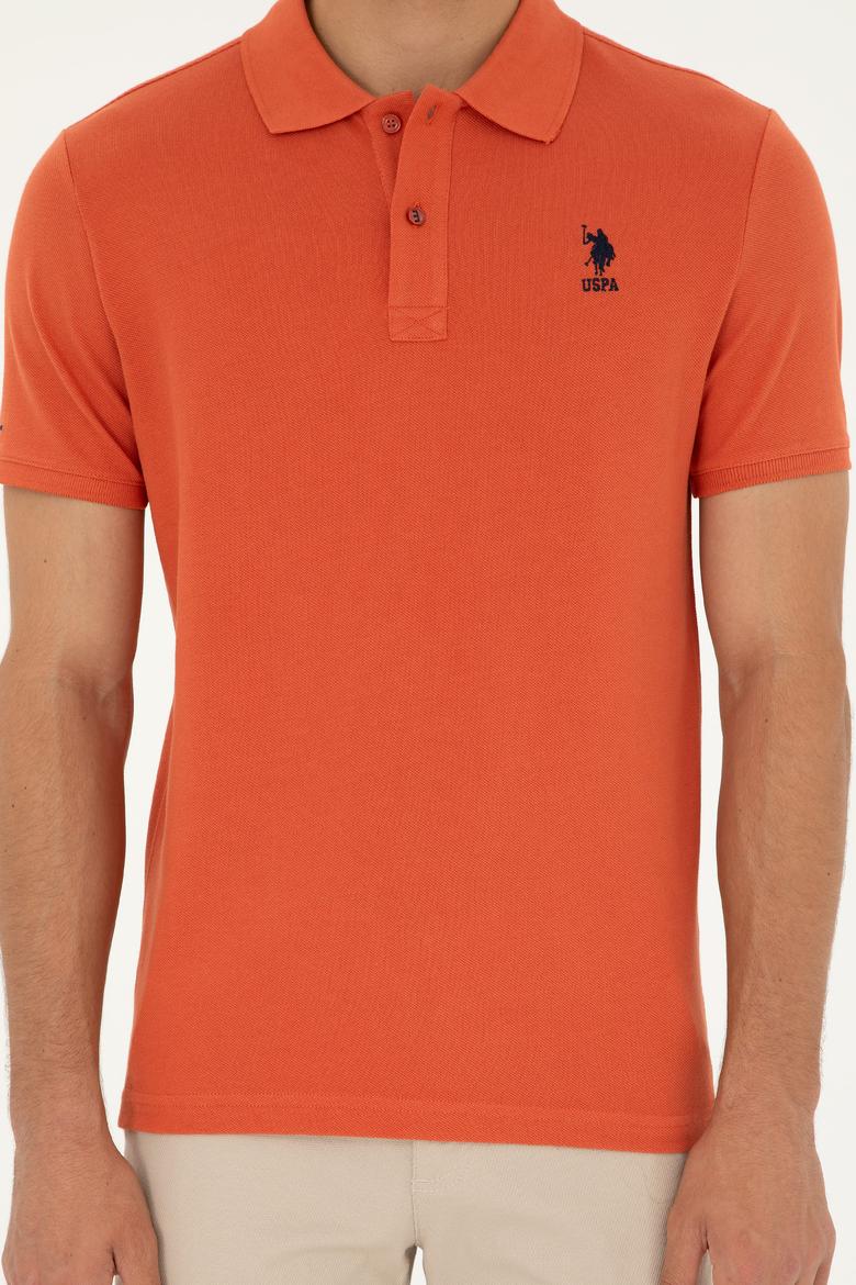 Erkek Slim Fit Polo Yaka Pudra Basic Tişört - 50279613317