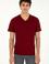 Erkek Regular Fit V Yaka Bordo Basic Tişört