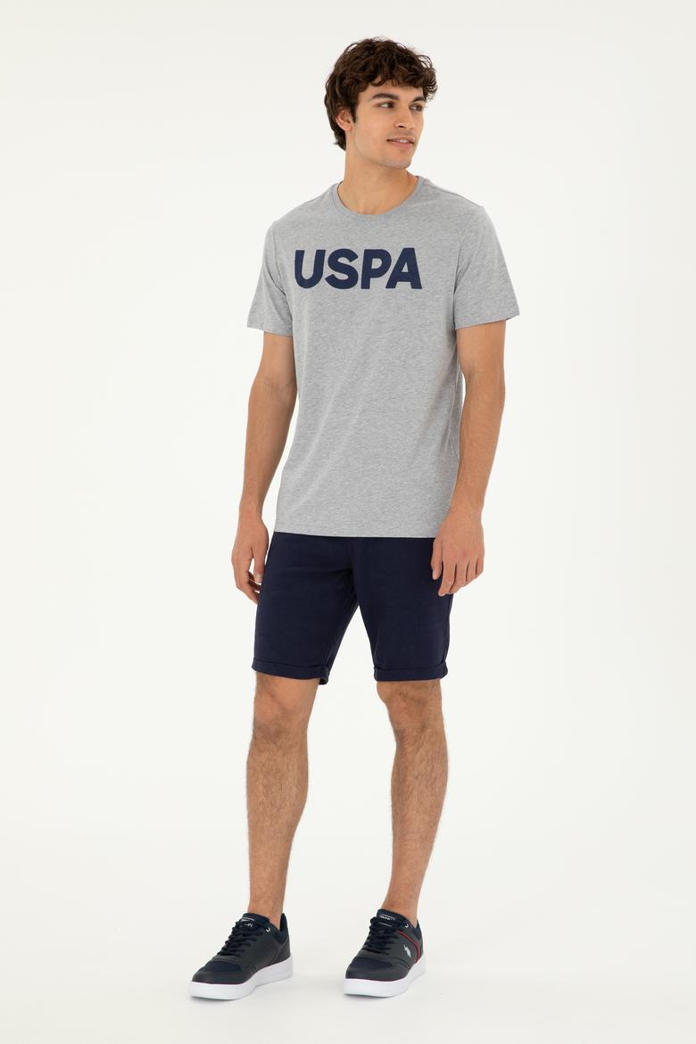 Erkek Regular Fit Bisiklet Yaka Gri Melanj Basic Tişört - 50279620079