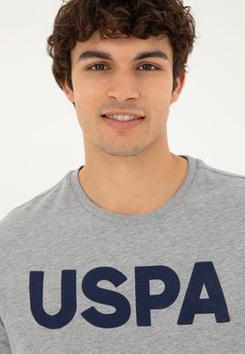 Erkek Regular Fit Bisiklet Yaka Gri Melanj Basic Tişört - 50279620079