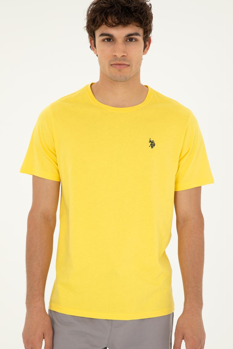 Erkek Sarı Basic Tişört - 50279632134