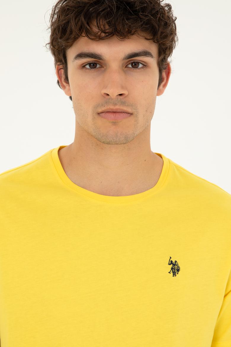 Erkek Sarı Basic Tişört - 50279632134