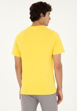 Erkek Sarı Basic Tişört - 50279632134
