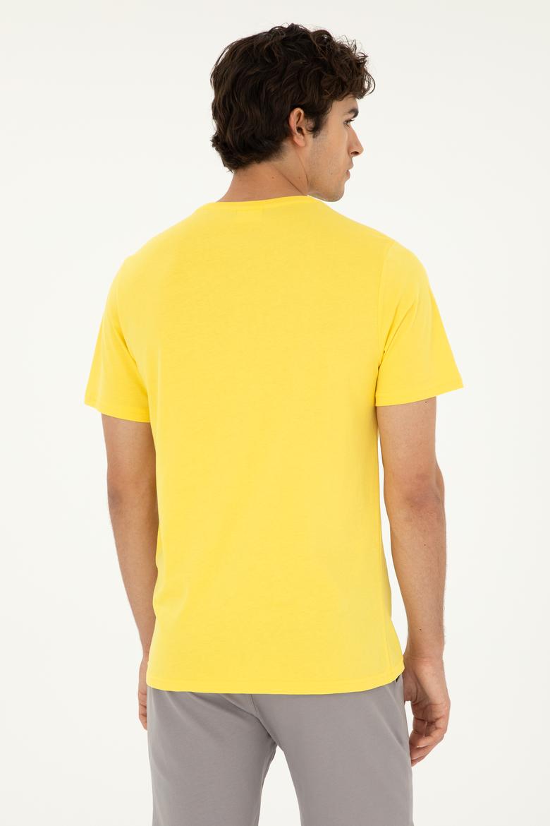 Erkek Sarı Basic Tişört - 50279632134