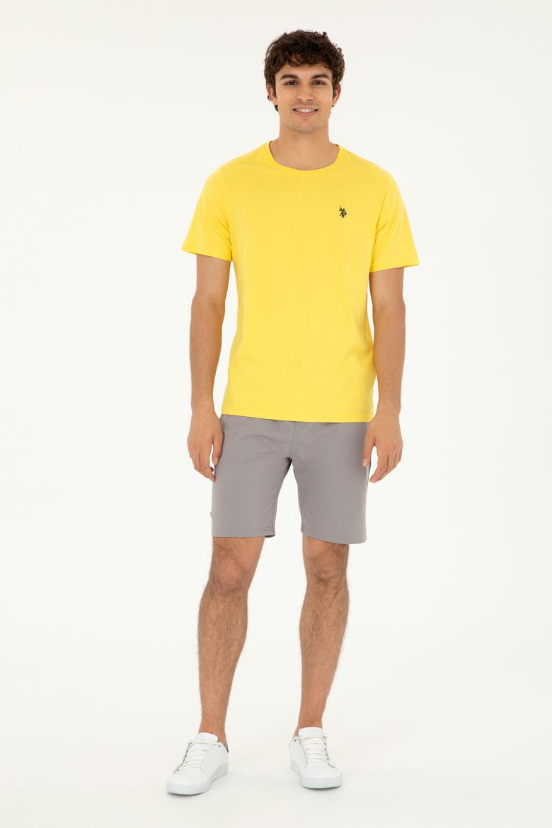Erkek Sarı Basic Tişört - 50279632134