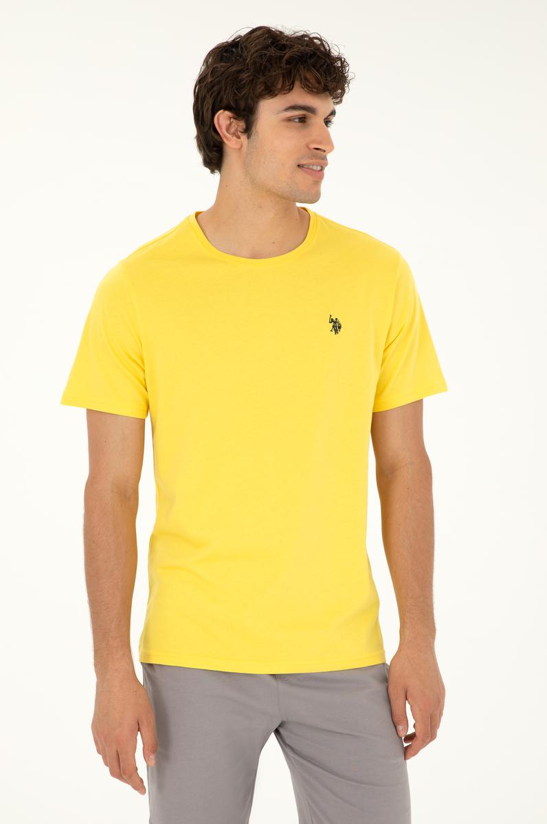 Erkek Sarı Basic Tişört