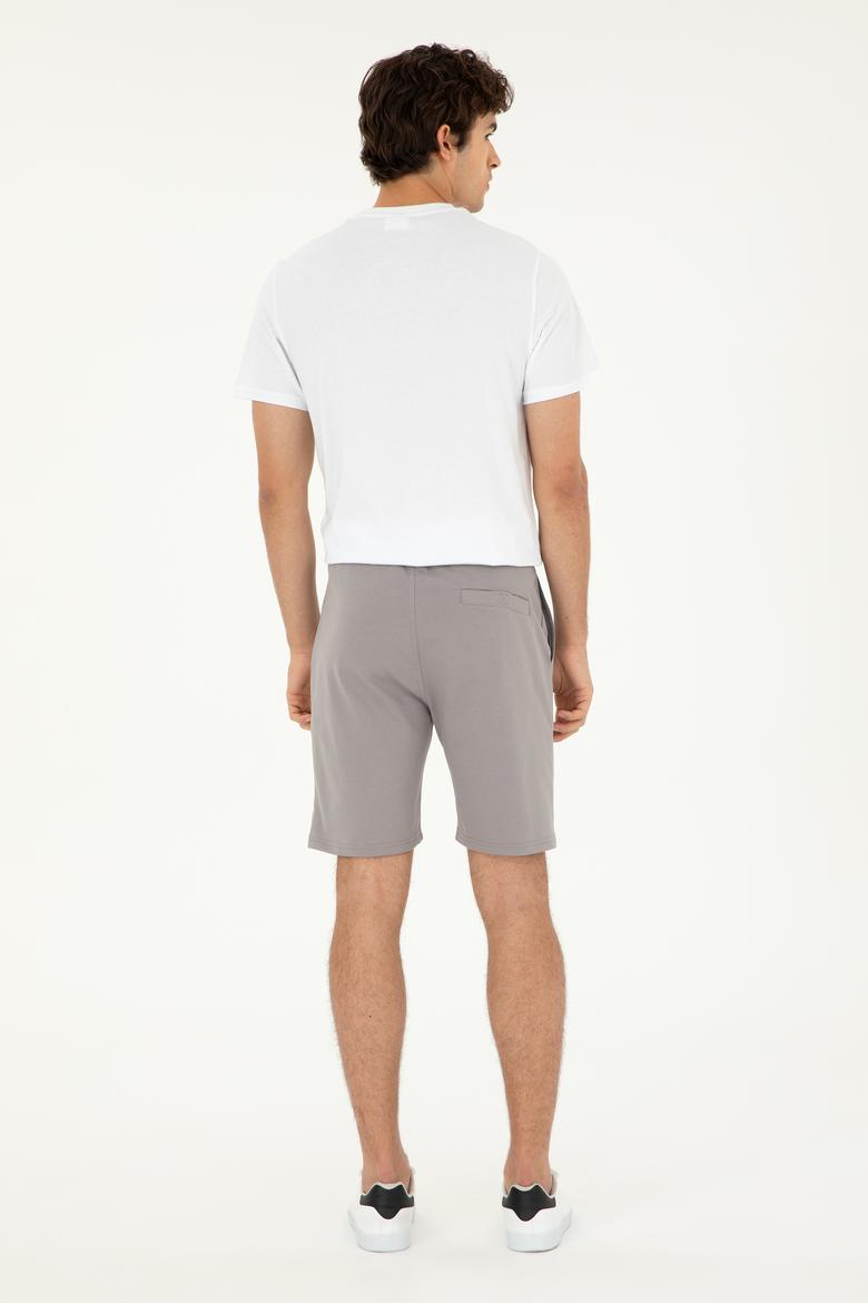 Erkek Koyu Gri Örme Şort - 50279636107