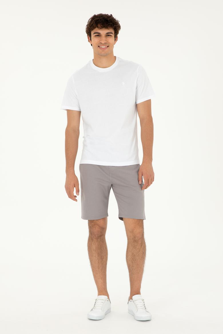 Erkek Koyu Gri Örme Şort - 50279636107