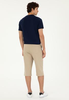 Erkek Açık Haki Örme Şort - 50279640069