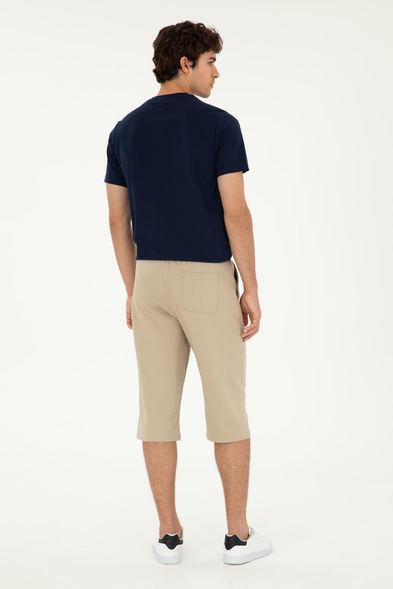 Erkek Açık Haki Örme Şort - 50279640069