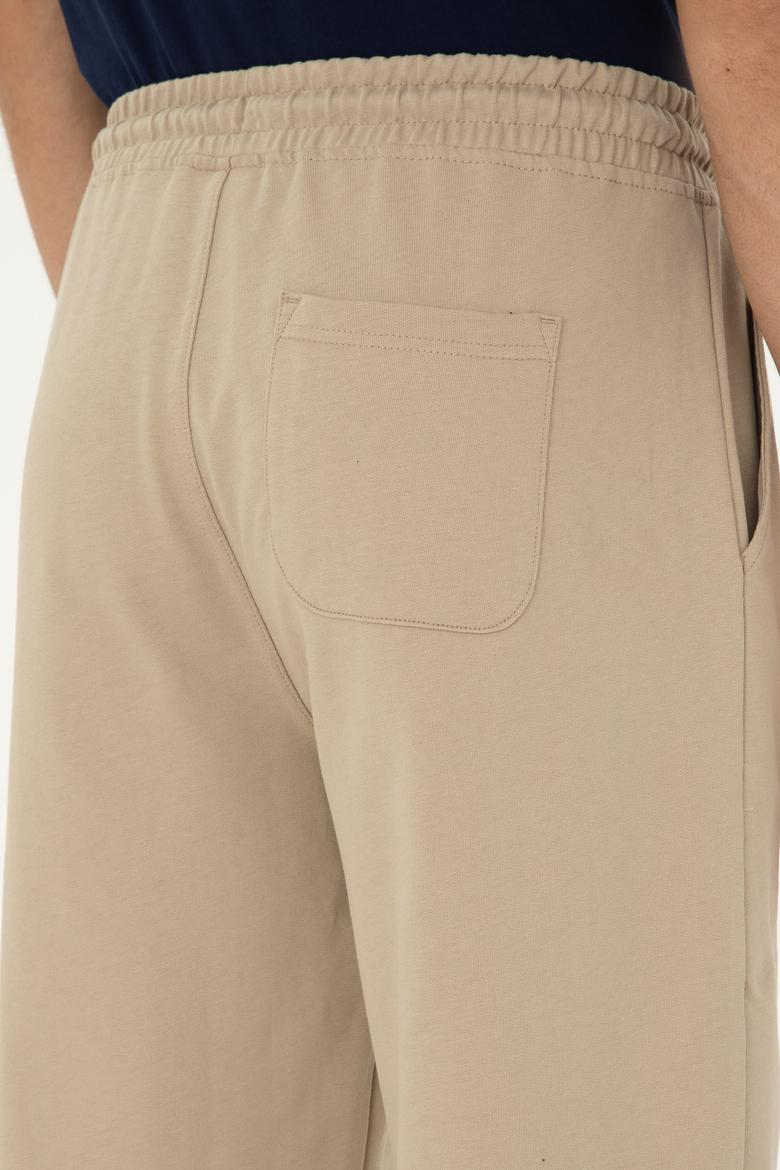 Erkek Açık Haki Örme Şort - 50279640069