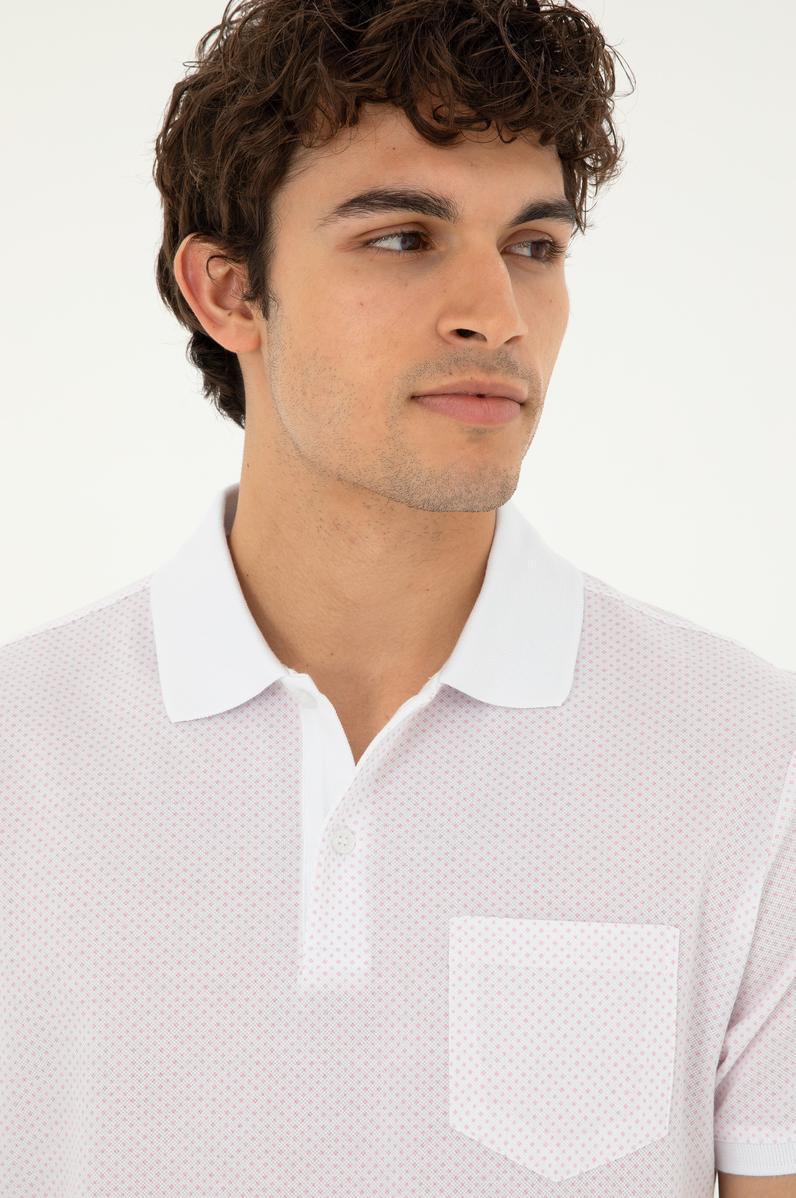 Erkek Regular Fit Polo Yaka Pembe Tişört