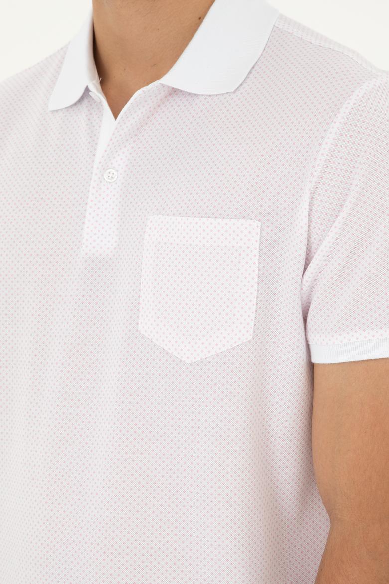Erkek Regular Fit Polo Yaka Pembe Tişört - 50281944035