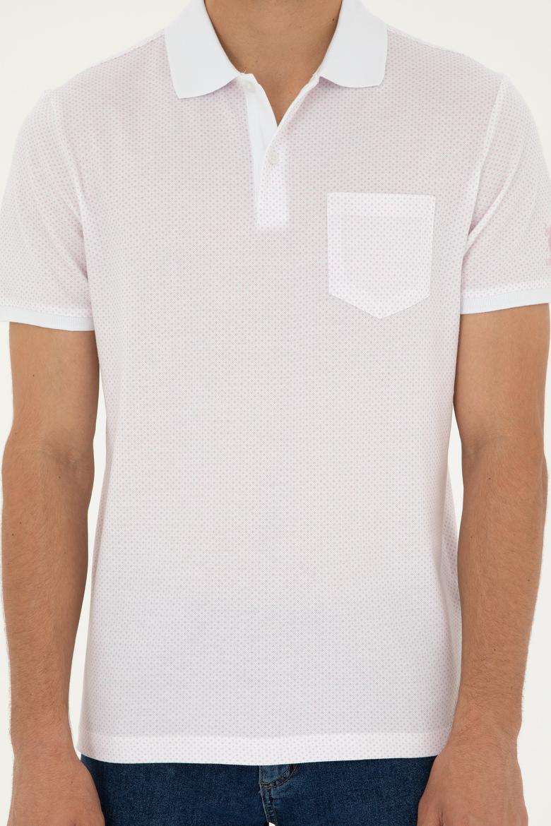Erkek Regular Fit Polo Yaka Pembe Tişört - 50281944035
