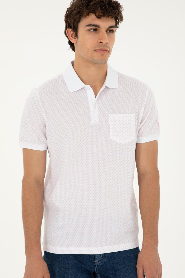 Erkek Regular Fit Polo Yaka Pembe Tişört - 50281944035