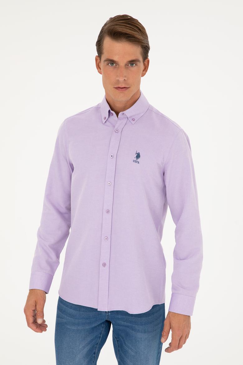Erkek Lila Uzun Kollu Basic Gömlek - 50271269112