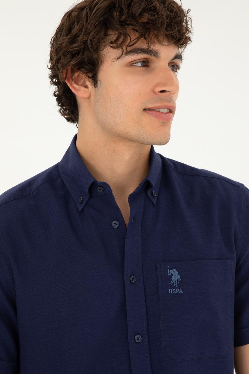 Erkek Lacivert Kısa Kollu Gömlek