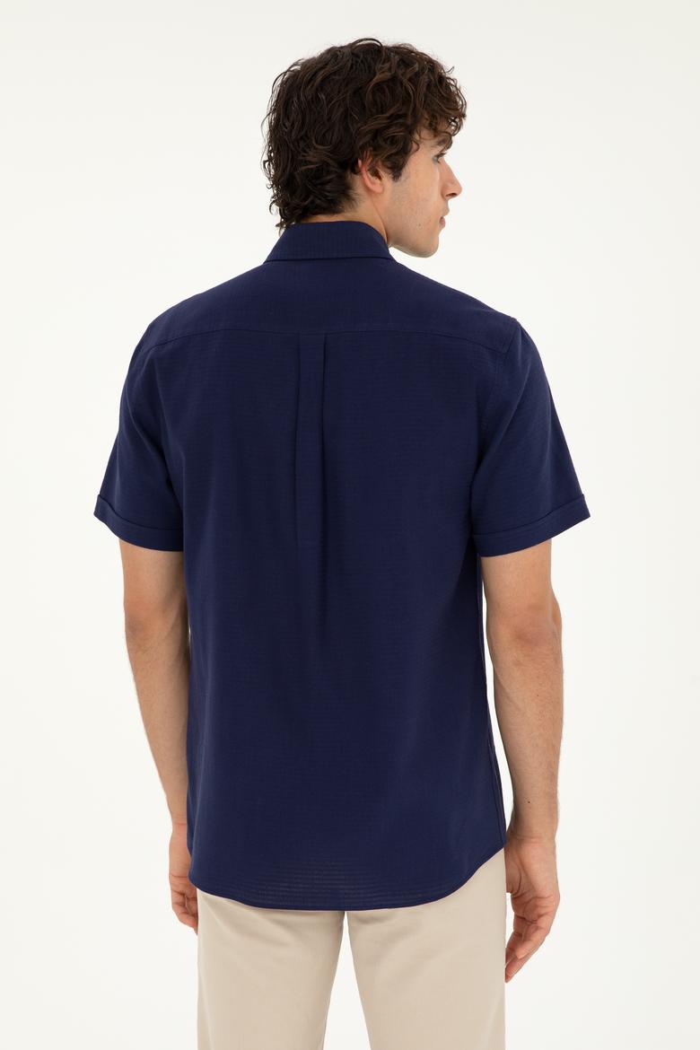Erkek Lacivert Kısa Kollu Gömlek - 50282807005