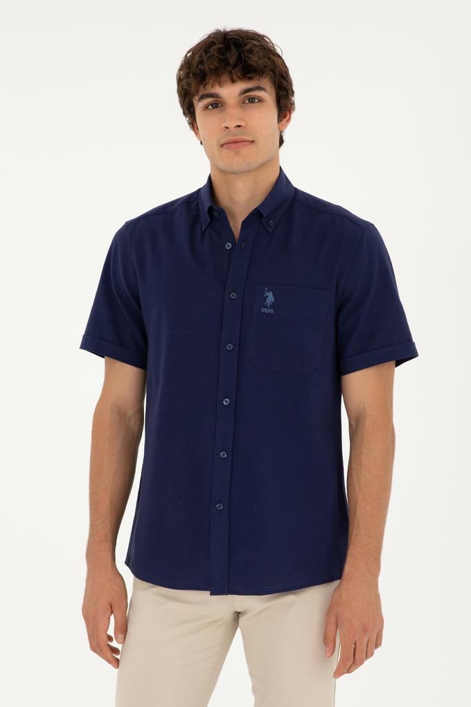 Erkek Lacivert Kısa Kollu Gömlek