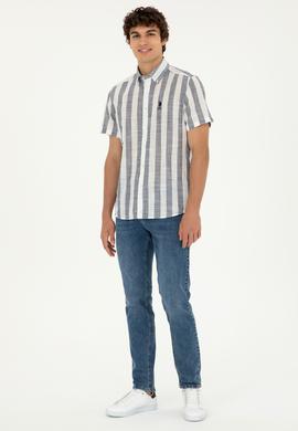 Erkek Lacivert Kısa Kollu Gömlek - 50282865001