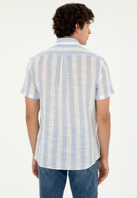 Erkek Açık Mavi Kısa Kollu Gömlek - 50282865015