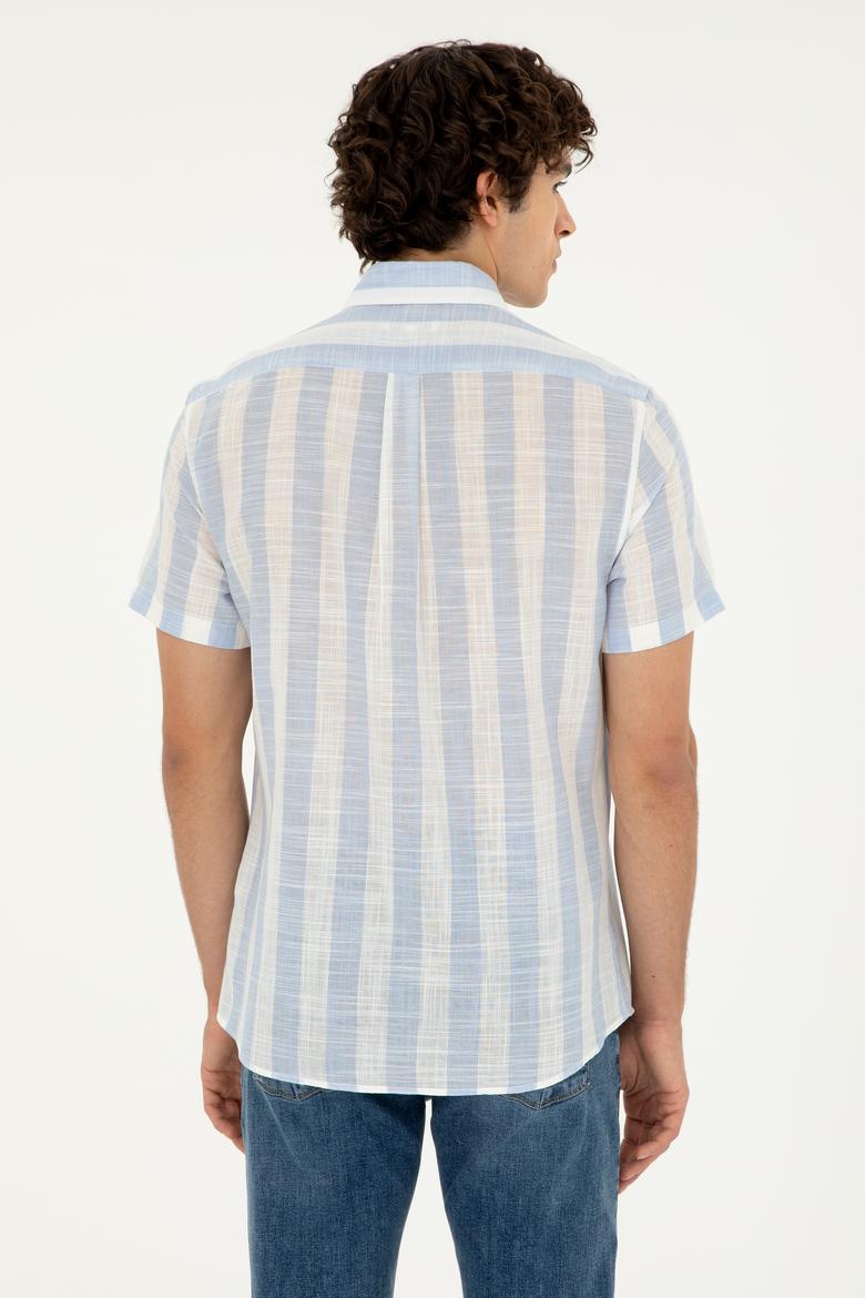 Erkek Açık Mavi Kısa Kollu Gömlek - 50282865015