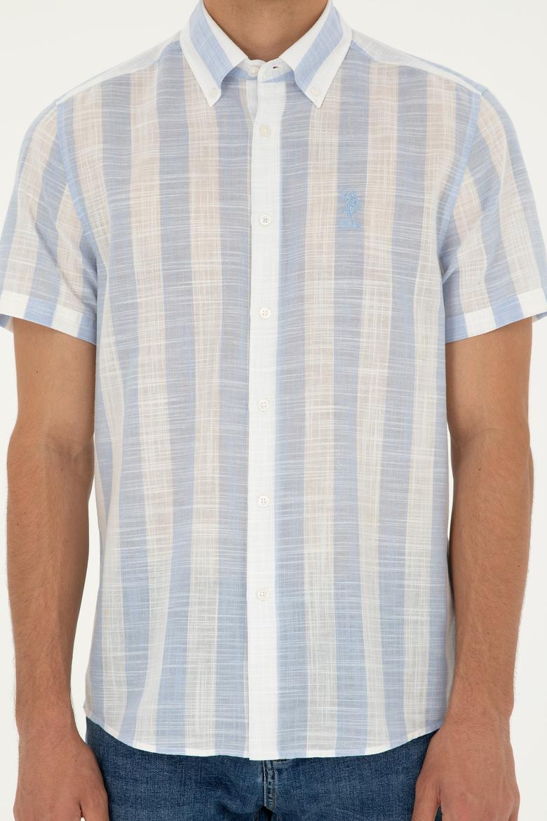 Erkek Açık Mavi Kısa Kollu Gömlek - 50282865015