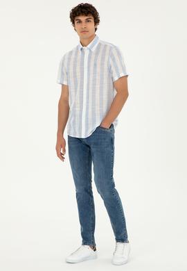 Erkek Açık Mavi Kısa Kollu Gömlek - 50282865015