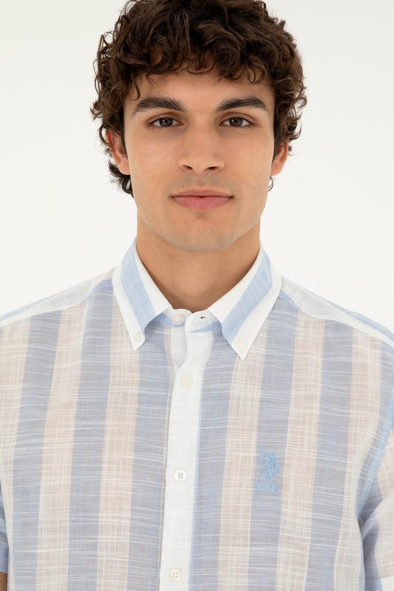 Erkek Açık Mavi Kısa Kollu Gömlek - 50282865015