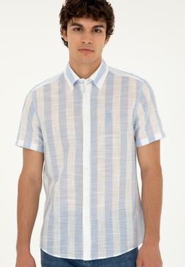 Erkek Açık Mavi Kısa Kollu Gömlek - 50282865015