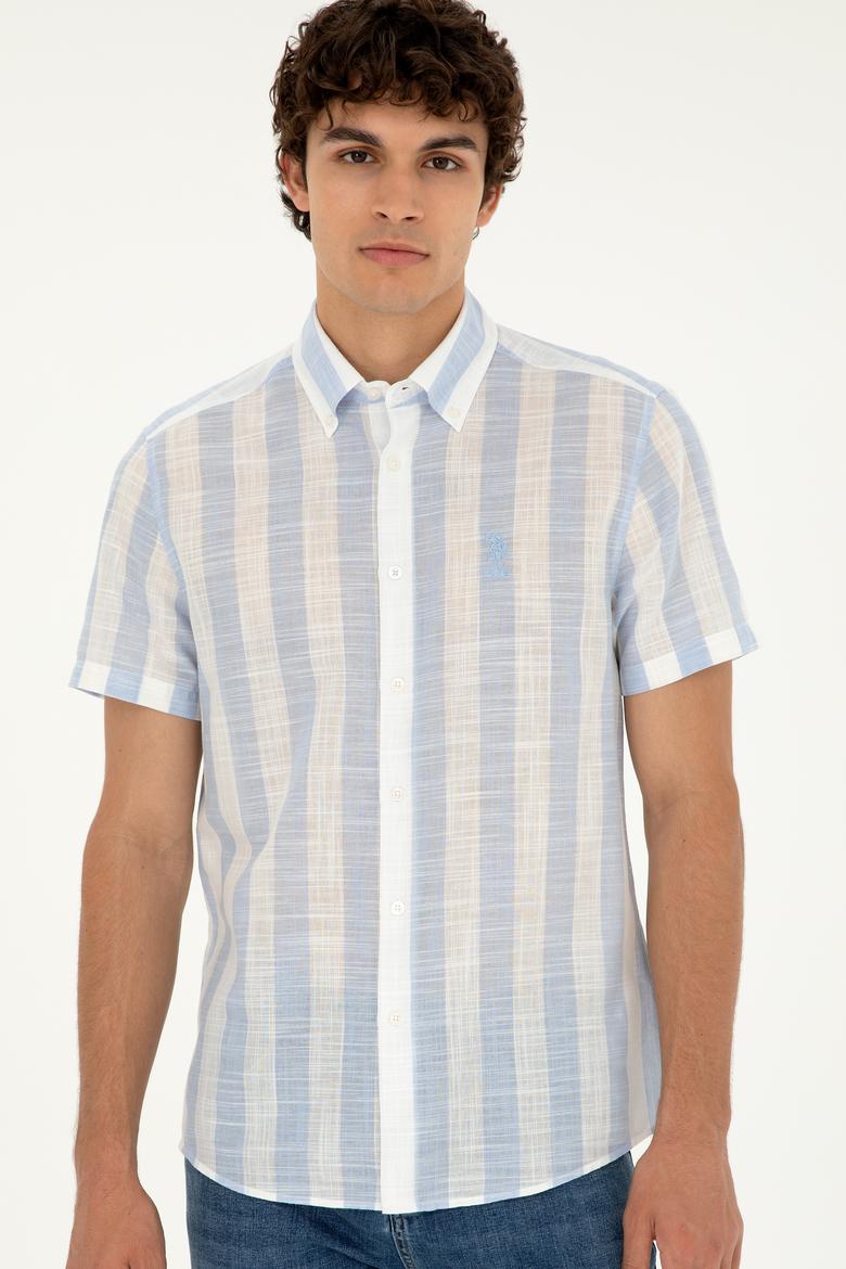 Erkek Açık Mavi Kısa Kollu Gömlek - 50282865015