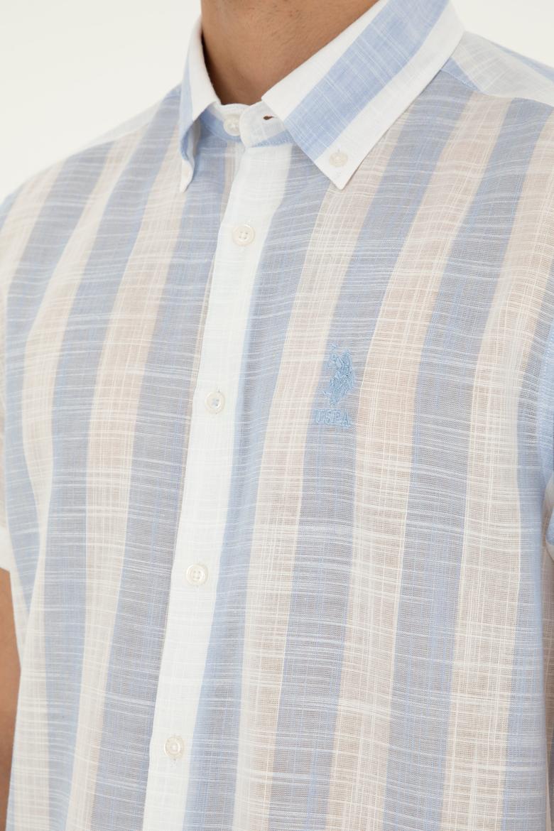 Erkek Açık Mavi Kısa Kollu Gömlek - 50282865015