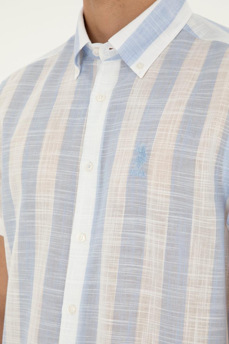 Erkek Açık Mavi Kısa Kollu Gömlek