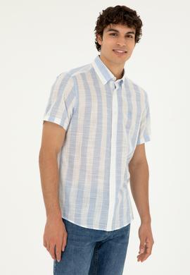 Erkek Açık Mavi Kısa Kollu Gömlek - 50282865015