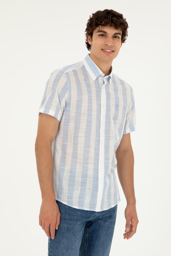 Erkek Açık Mavi Kısa Kollu Gömlek