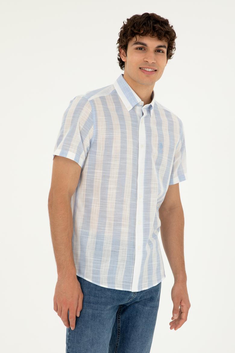 Erkek Açık Mavi Kısa Kollu Gömlek