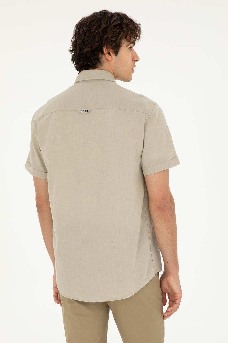 Erkek Haki Kısa Kollu Gömlek - 50284296035
