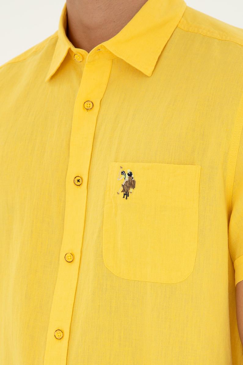 Erkek Sarı Kısa Kollu Gömlek