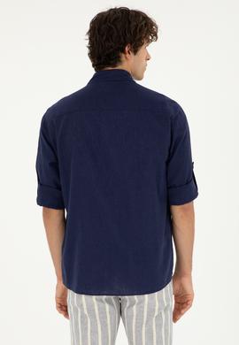 Erkek Lacivert Uzun Kollu Basic Gömlek - 50284297022