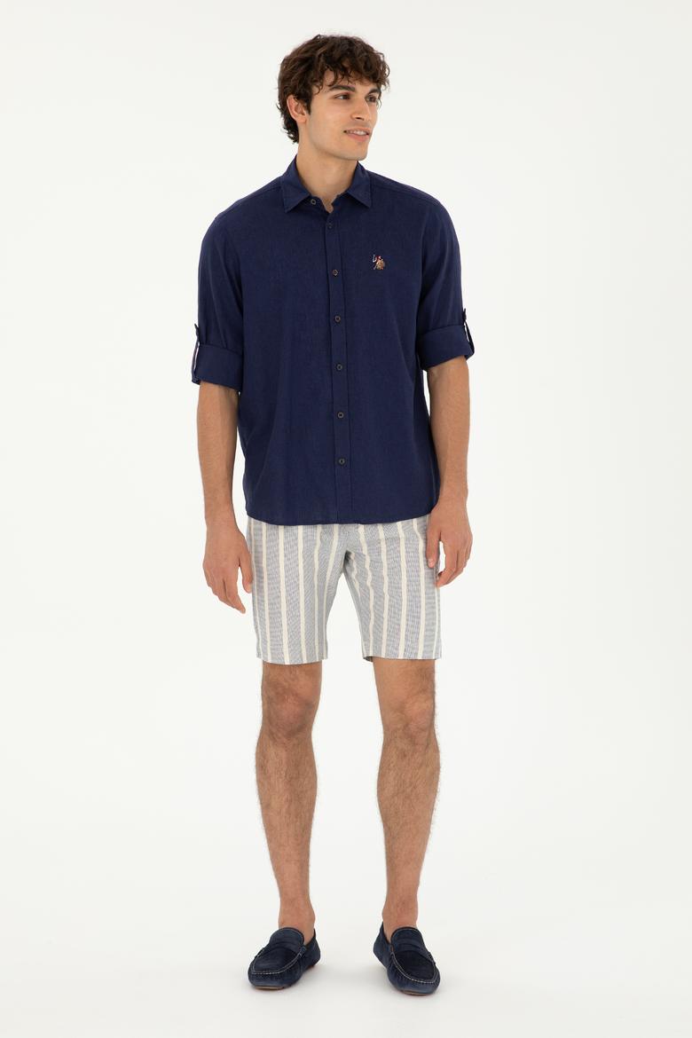 Erkek Lacivert Uzun Kollu Basic Gömlek - 50284297022