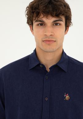 Erkek Lacivert Uzun Kollu Basic Gömlek - 50284297022