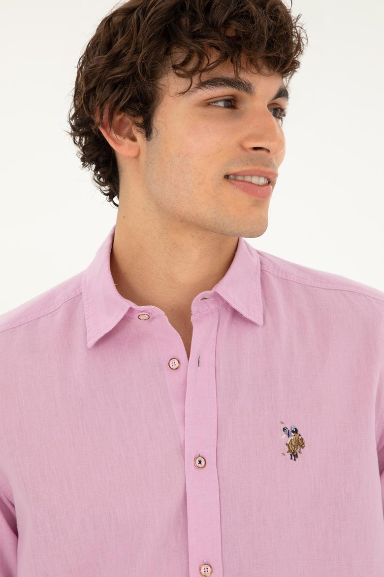 Erkek Manolya Uzun Kollu Basic Gömlek - 50284297081