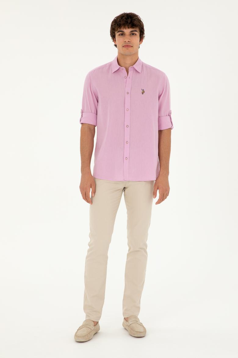 Erkek Manolya Uzun Kollu Basic Gömlek - 50284297081